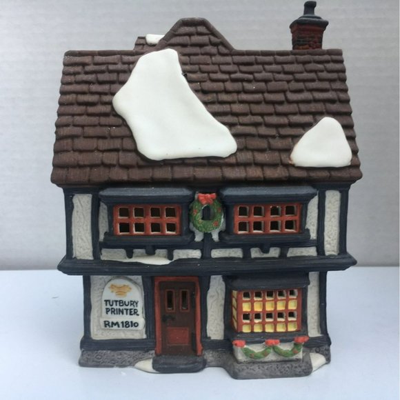 Dept 56 Tutbury Printer Dickens Village Lighted Christmas Building - 1990 - Picture 8 of 11